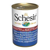 Влажный корм для кошек Schesir Tuna with Whitebaits – тунец с анчоусами в бульоне 140 г