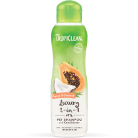 Шампунь-кондиціонер для собак і котів TropiClean Papaya & Coconut з папаєю та кокосом 355 мл