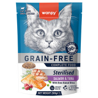 Сухий беззерновий корм Wanpy (Ванпі) Sterilized Cat Grain Free Salmon & Tuna для стерилізованих котів з лососем і тунцем, 0,5 кг