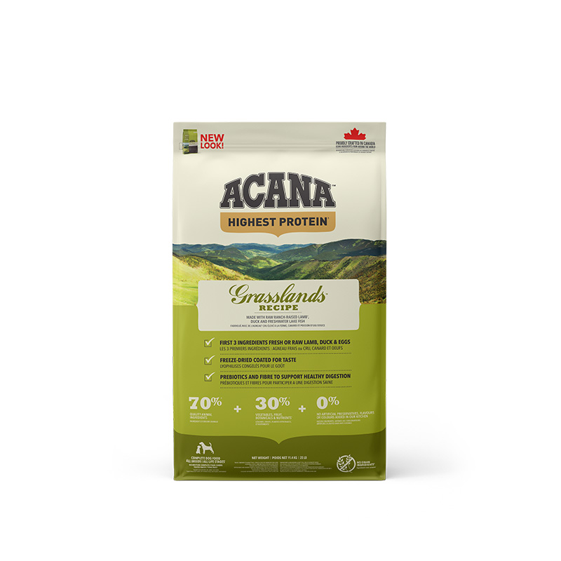 Сухий корм Acana Акана Grasslands Recipe для собак усіх порід ягня, качка, оселедець та індичка