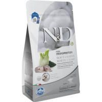 Сухий корм Farmina Dog Grain Free N&D White Soft & Shiny White Coat Puppy Mini для цуценят міні порід з білою шерстю з сібасом, спіруліною та фенхелем 1.5 кг 